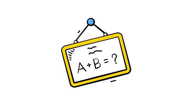 Hand drawn board with math equation representing classroom mathematics