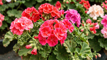 Fototapeta premium A close-up shot of a bunch of flowers in a pot, suitable for use as a decorative element or in a gardening-related context
