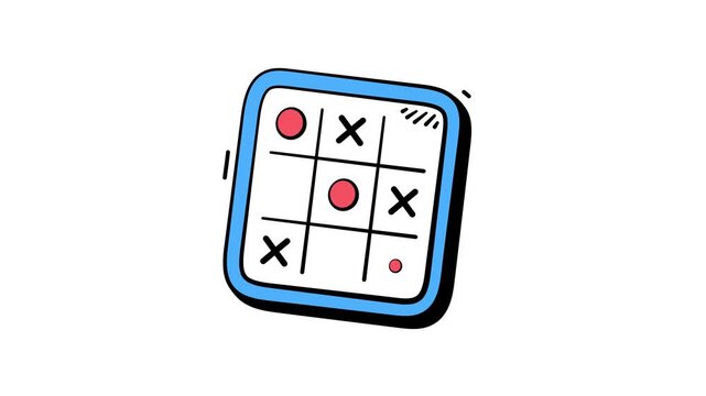 Take a look at this amazing doodle style animated icon of tic tac toe, board game