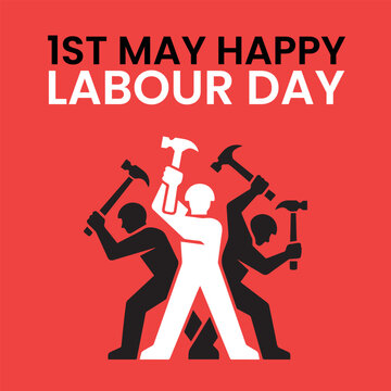 1st May Happy Labour Day social media post design workers unity celebration banner template