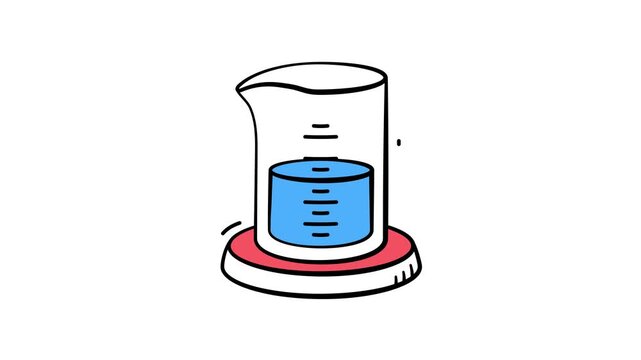 Well designed doodle style animated icon of of chemistry experiment, modern vector