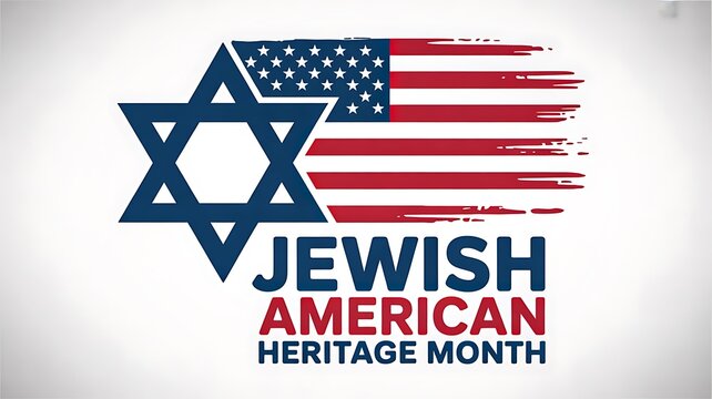 Jewish american heritage month banner with star and flag cultural celebration concept 