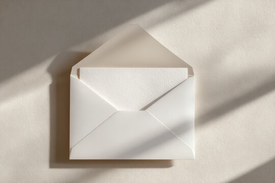 Minimalist envelope presentation: C4 size mailer on plain workspace