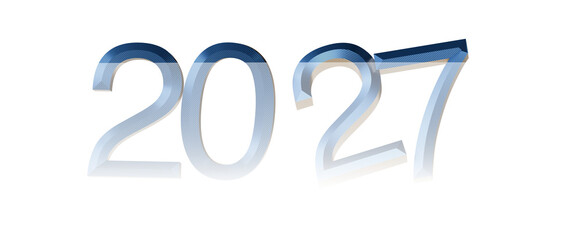 Stylish graphic with the year 2027 in a modern font, perfect for new year greetings or futuristic concepts. Isolated de © vegefox.com