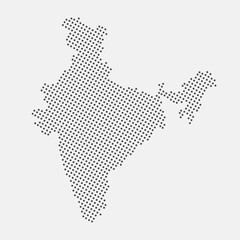 India map dotted isolated on a white background. India Map background. Map of India with dots. Vector illustration © Denys Holovatiuk
