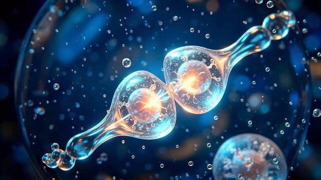 3D Microscopic Rendering of Nerve Synapse Connection and Signal Transmission. Concept of Neurons, Brain Cell Communication, and Neuroscience for Medical Research, Biotechnology, and Mental Health Educ