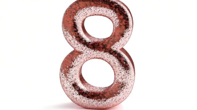 A shiny number 8 stands out as the main decoration at a birthday celebration. Balloons and party items surround the number on a table. Guests prepare for cake and fun activities