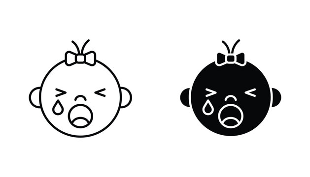 Baby Crying Icon Sadness Emotion Representation Commercial Use