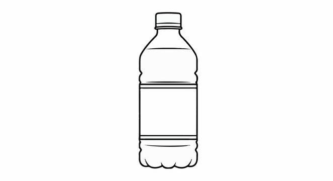 Outline of a plastic bottle with a cap and liquid