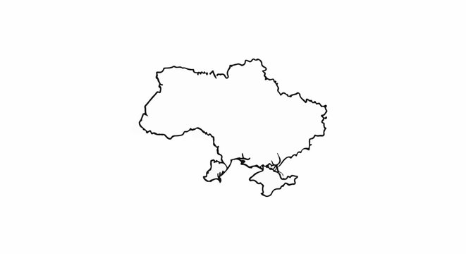 Outline map of a country with a peninsula on its southern coast