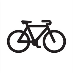 Fototapeta premium Black bicycle icon on a white background representing eco-friendly transportation and sports.