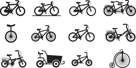 Obraz premium Collection of various bicycle types and designs