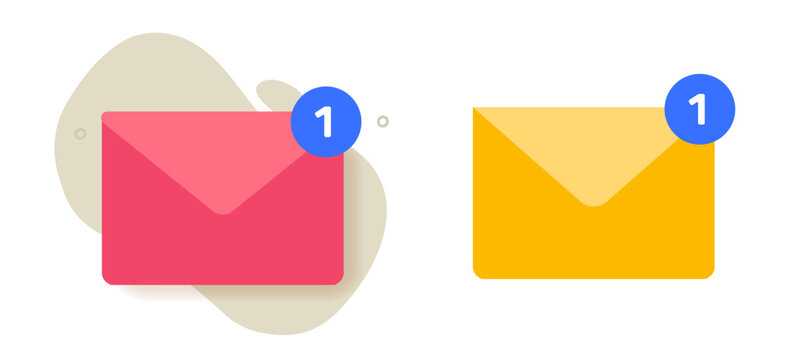 New email message icon ui interface vector graphic elements set, mail envelope closed notification as unread sms notice alert badge modern minimal image clip art isolated
