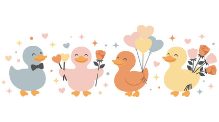Naklejka premium Cute baby ducks for spring and easter holidays.