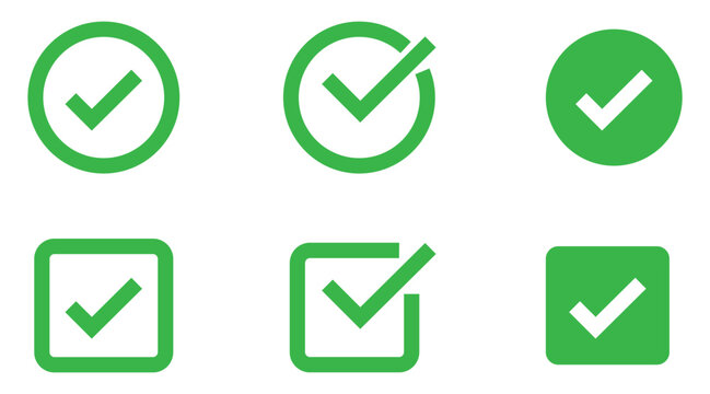 account verify icon, verified badge icon with check mark tick symbol : confirmed, approved, verification icons