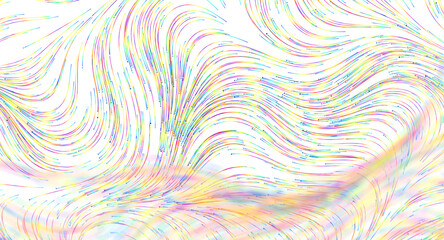 Abstract colorful artwork featuring flowing lines, curves and vibrant design on a white b © vegefox.com