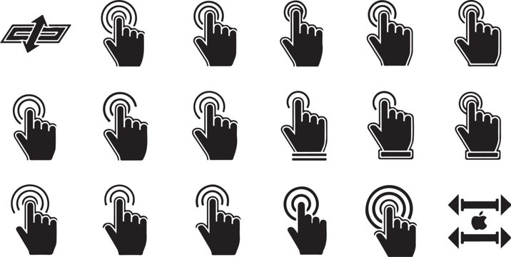 Hand icons for computer navigation and interaction