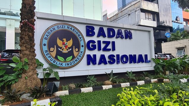 Gedung Badan Gizi National or National Nutrition Agency building to manage free nutritious meal (MGB) administration in Indonesia. Jakarta, April 16, 2026.