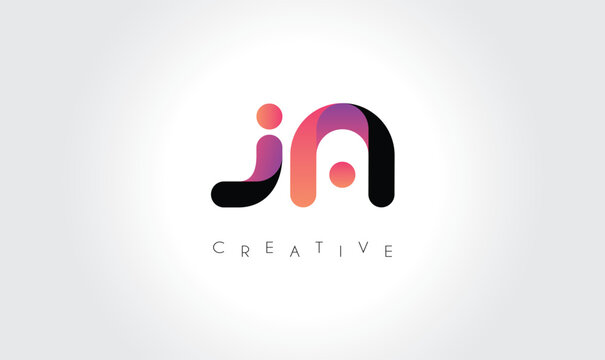 JA Modern Gradient Abstract Logo &ndash; Creative Rounded Lettermark Branding Design