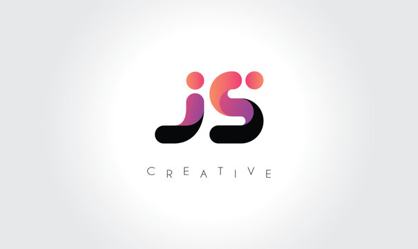 JS Modern Gradient Abstract Logo &ndash; Creative Rounded Lettermark Branding Design