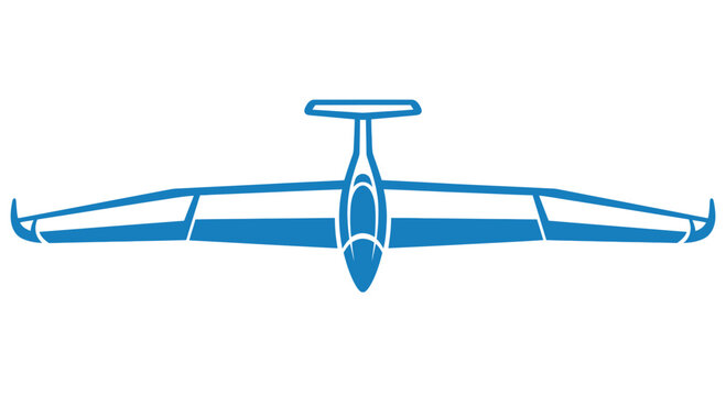 Minimalist Glider Aircraft Silhouette For Aviation Enthusiasts
