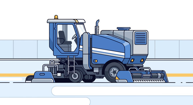 Modern Ice Resurfacer Machine Clean And Ready For Use