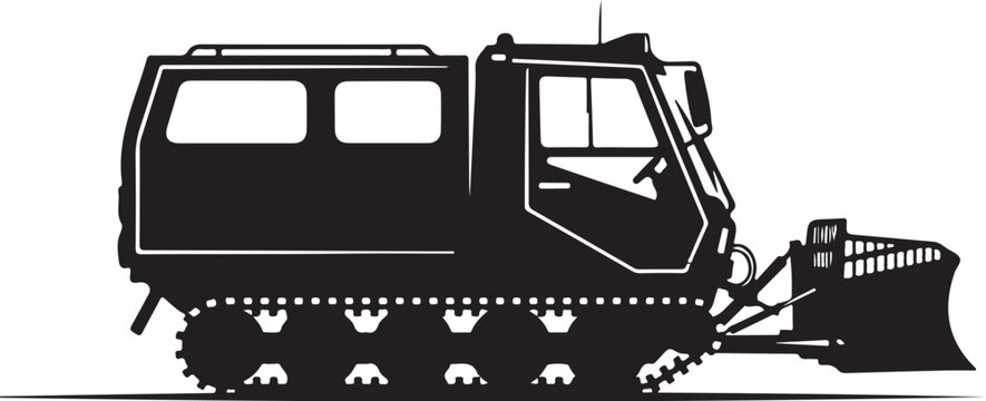 Snow groomer, snowcat vehicle, tracked snow machine, winter sports equipment