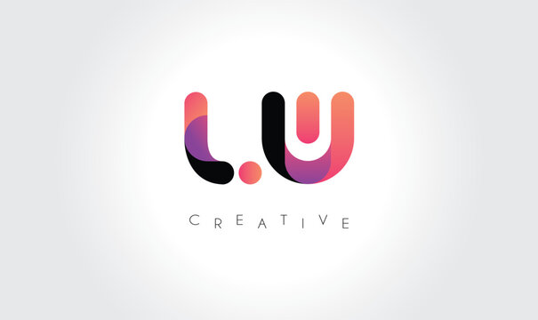 LW Modern Gradient Abstract Logo &ndash; Creative Rounded Lettermark Branding Design