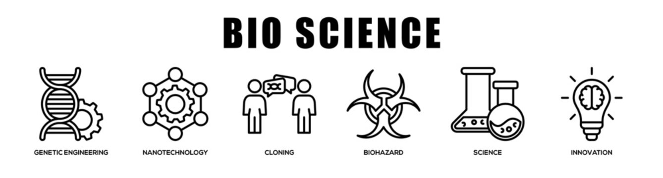 Bio Science web banner icon illustration concept