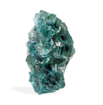 Raw Transparent Green Fluorite Mineral with Cubic Structure