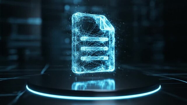 Futuristic Digital Document Data Network Animation | AI File Technology Background