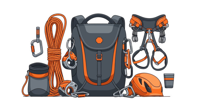 Outdoor Adventure Gear Collection For Climbing And Hiking Enthusiasts