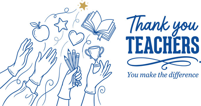 Teacher Appreciation Celebration Banner for School Events, Social Media Posts, and Educational Recognition Campaigns