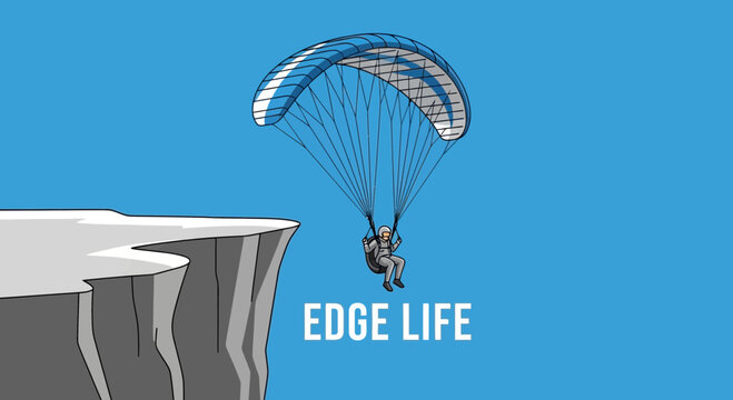 Paragliding Adventure Above A Cliff Edge Symbolizing Bold Living