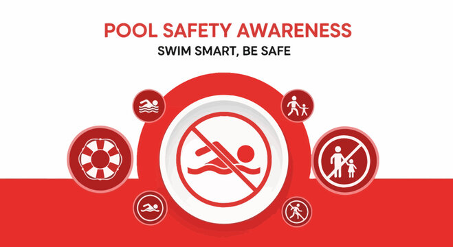 Pool Safety Awareness Swim Smart Be Safe Graphic Design