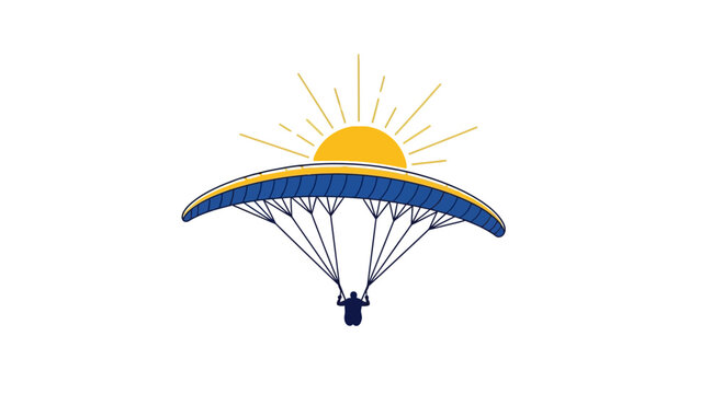 Paragliding Under Radiant Sun Symbolizing Adventure And Freedom