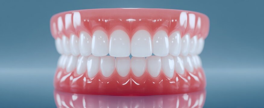 Experience confidence with the orthodontic model showcasing perfectly straight teeth in a modern clinic.