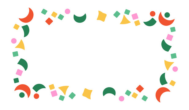 Cinco de Mayo Confetti Border Festive Decoration Design, Cinco de Mayo, Mexican Independence Day, Fiesta Celebration
