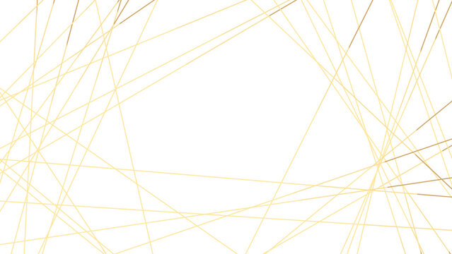 Abstract Golden Random Lines Texture Background with Chaotic Linear Pattern on Light Surface