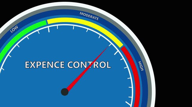 Expence control speed  meter or indicator conceptual animation