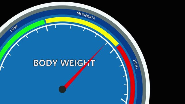 Body weight speed  meter or indicator conceptual animation