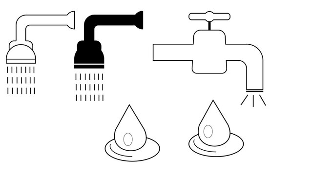 planete eau penurie Icone pictogramme symbole signe environnement foret arbre nature couleur plombier sur symbole localisation noir