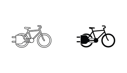 Obraz premium Electric Bicycle Charging Symbol Sustainable Urban Mobility Icon