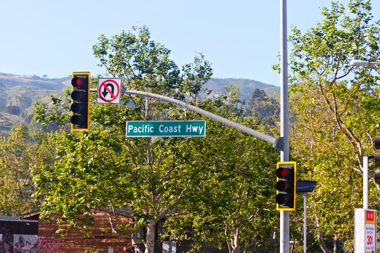 Pacific Coast Highway Traffic Signal in Malibu