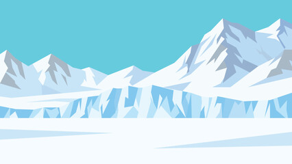 Jagged Peaks Breathing Arctic Flat Design Wilderness © jongjawi
