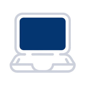 Minimalist Laptop Icon: A clean and modern representation of a laptop computer, designed with a focus on simplicity and clarity. A versatile icon for tech-related projects.