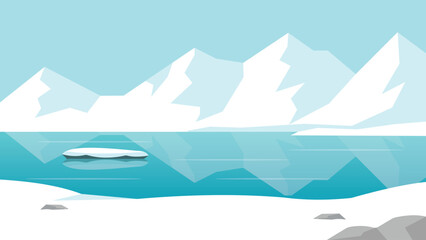 Drifting Ice Fields Arctic Flat Design Serenity © jongjawi