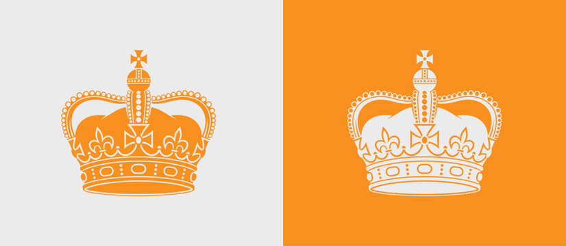 Two crowns on different colored backgrounds