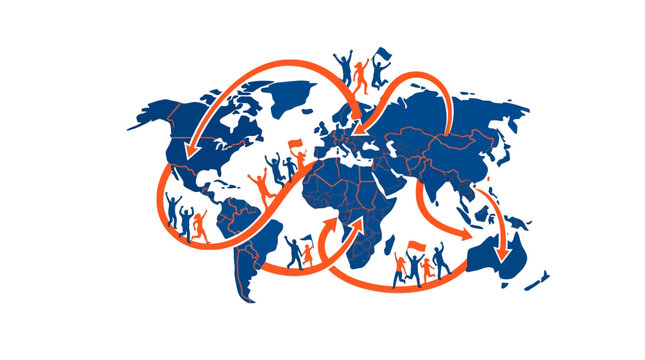Global Migration and International Cooperation Concept