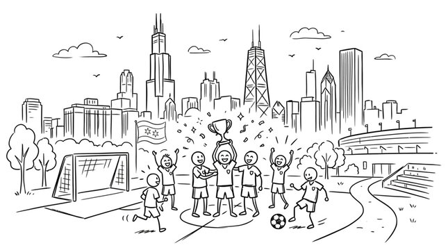 Soccer Team Celebration in Chicago